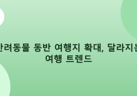 반려동물 동반 여행지 확대, 달라지는 여행 트렌드