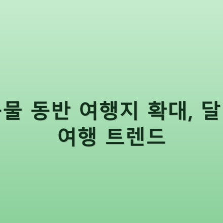 반려동물 동반 여행지 확대, 달라지는 여행 트렌드